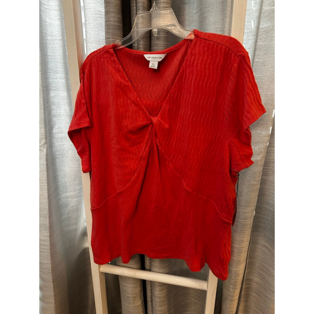 Liz Claiborne Red Short Sleeve Tee Shirt Plus Size XXL EUC